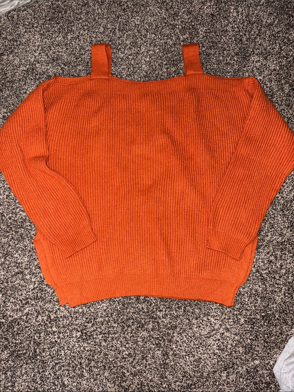 Off-Shoulder Knit Sweater Tank in Burnt Orange